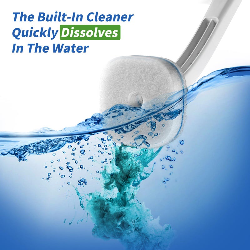 oshang Disposable Toilet Brush - Toilet Bowl Cleaner, Toilet Cleaning Supplies, Toilet Brush with Holder, 14 Refills for Deep Cleaning and Hygienic Bathroom Maintenance - Image 3